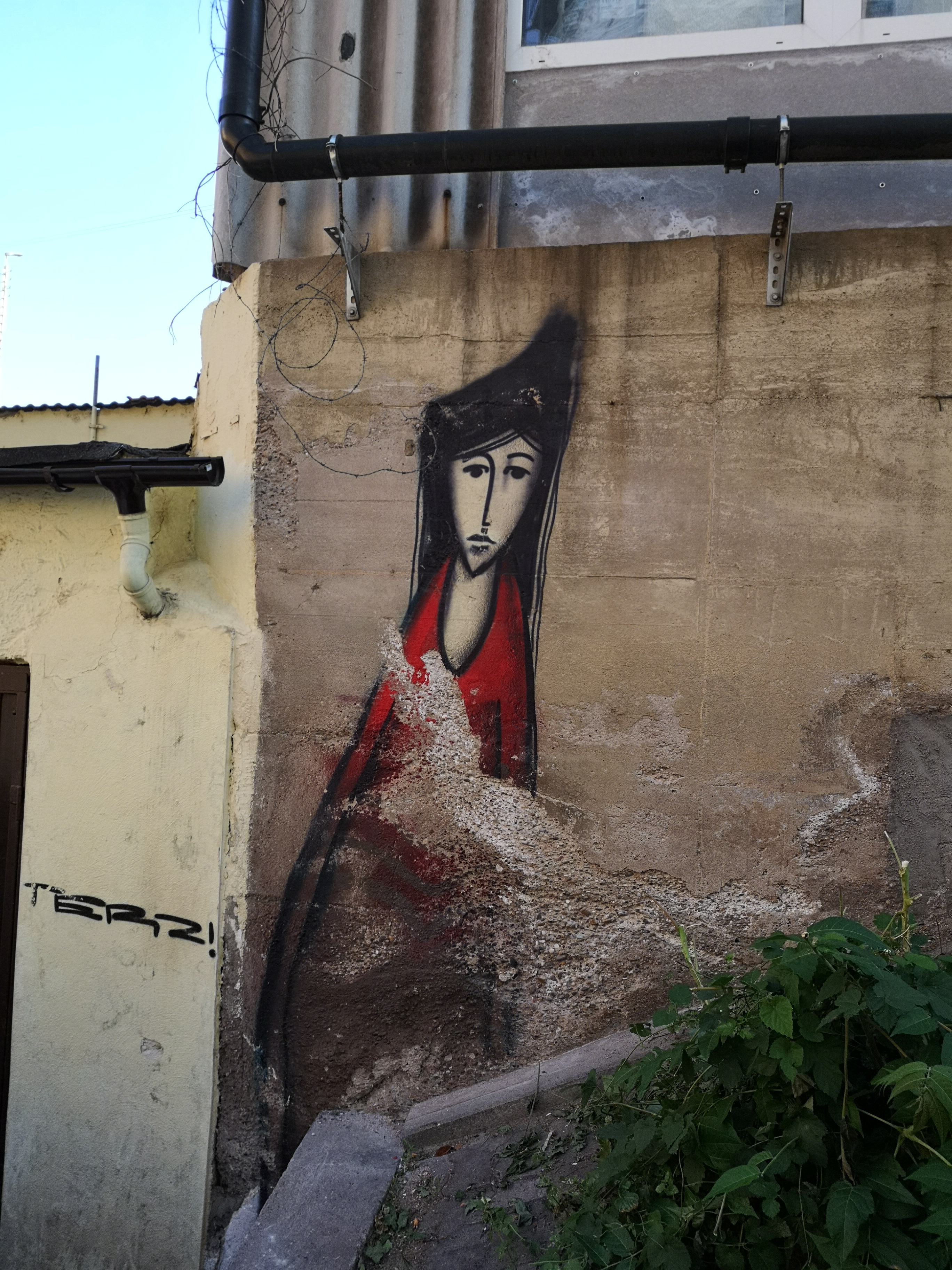 traurige Maria — Wiesenweg, Mainz · ohne Jahr · Graffiti